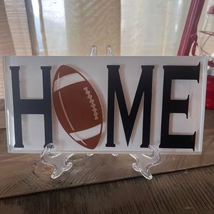 Glass Tile Home Football sign with Stand